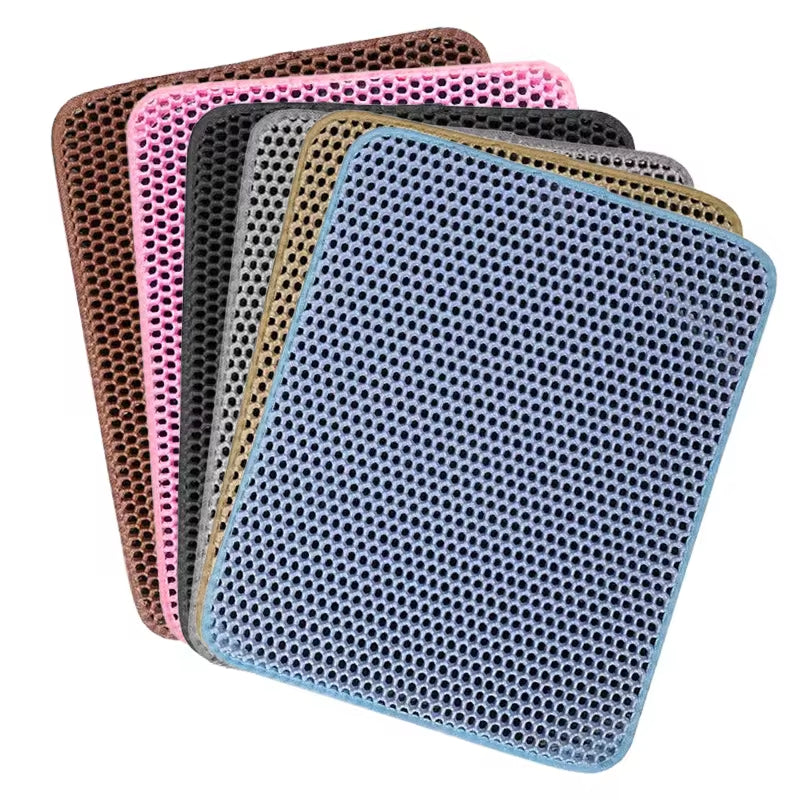 Cat Litter Mat Double Layer Pet Litter Box Waterproof Pet Mat Non-Slip Sand Cat Pad Washable Bed Mat Clean Pad Products cat products