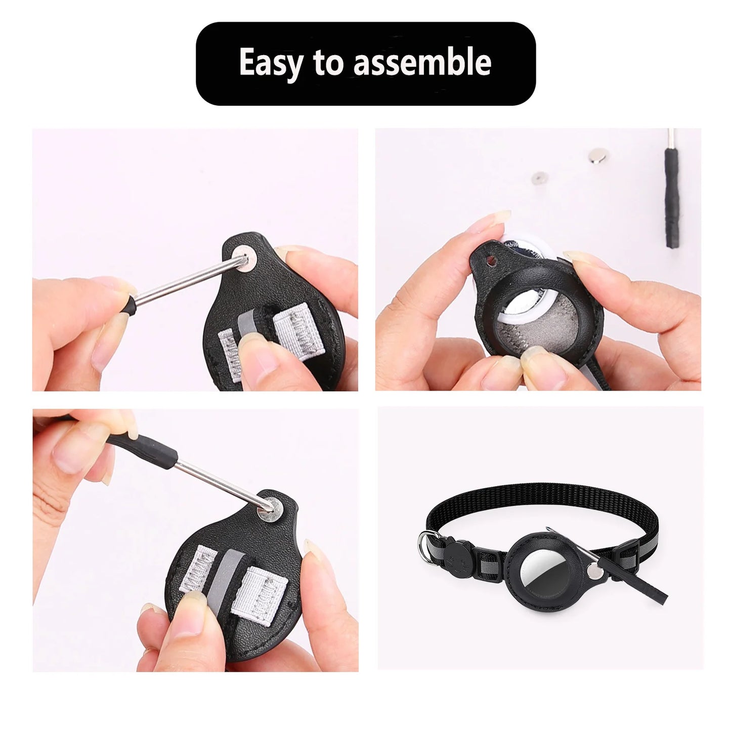 Cat and Dog Collar with AirTag Holder – Adjustable, Anti-Lost, Reflective, and Waterproof