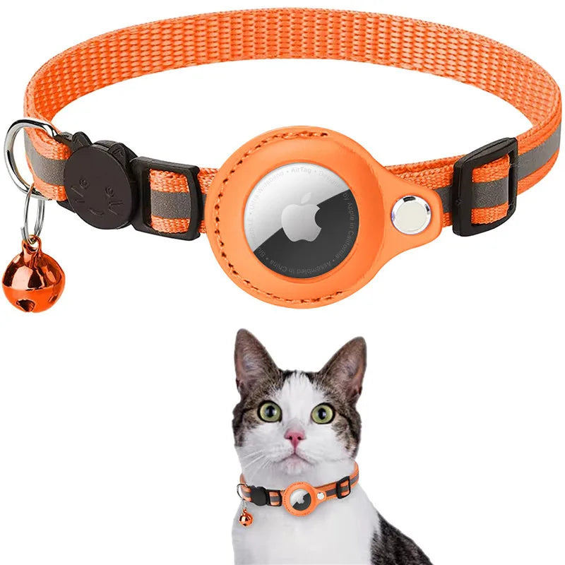 Cat and Dog Collar with AirTag Holder – Adjustable, Anti-Lost, Reflective, and Waterproof