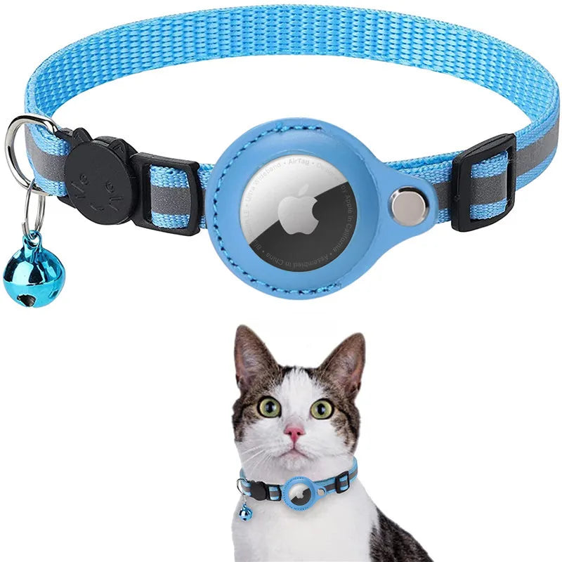 Cat and Dog Collar with AirTag Holder – Adjustable, Anti-Lost, Reflective, and Waterproof