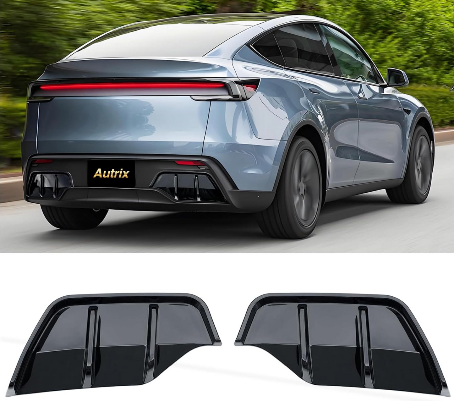 Rear Bumper Diffuser Lip for Tesla Model Y Juniper 2025-2026 Gloss Black