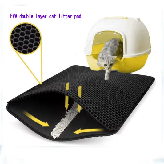 Cat Litter Mat Double Layer Pet Litter Box Waterproof Pet Mat Non-Slip Sand Cat Pad Washable Bed Mat Clean Pad Products cat products