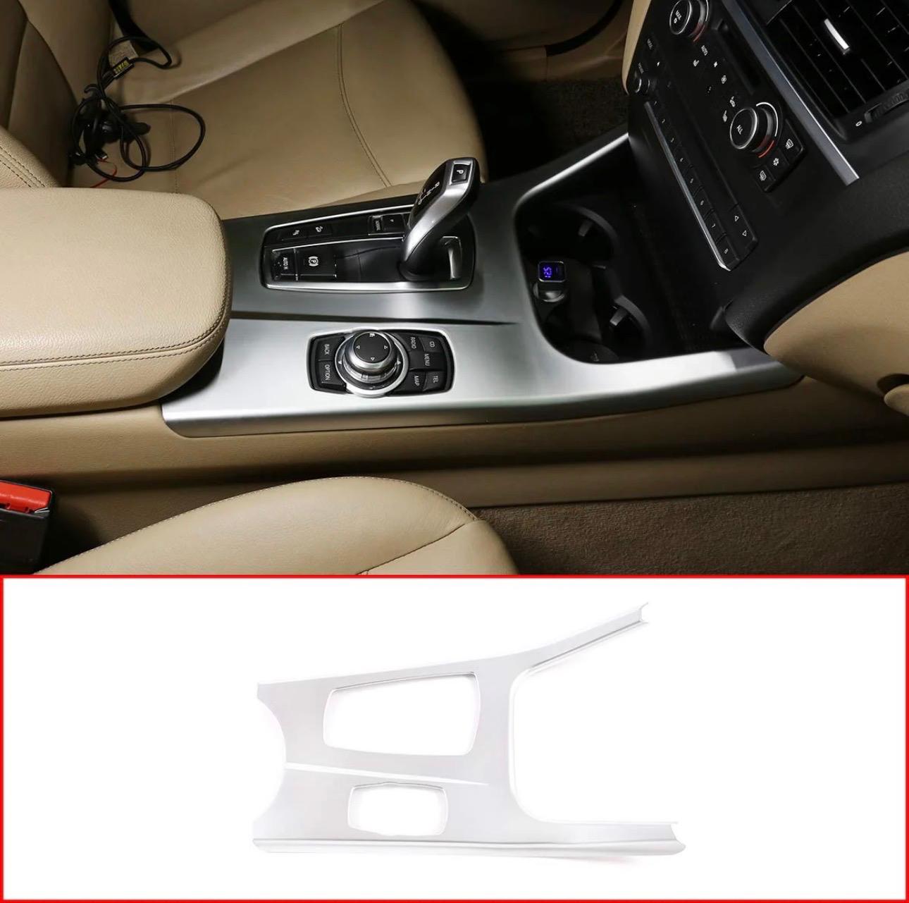 Center Console Gear Shift Trim Cover for BMW X3 F25/X4 F26 2011-2017 Silver
