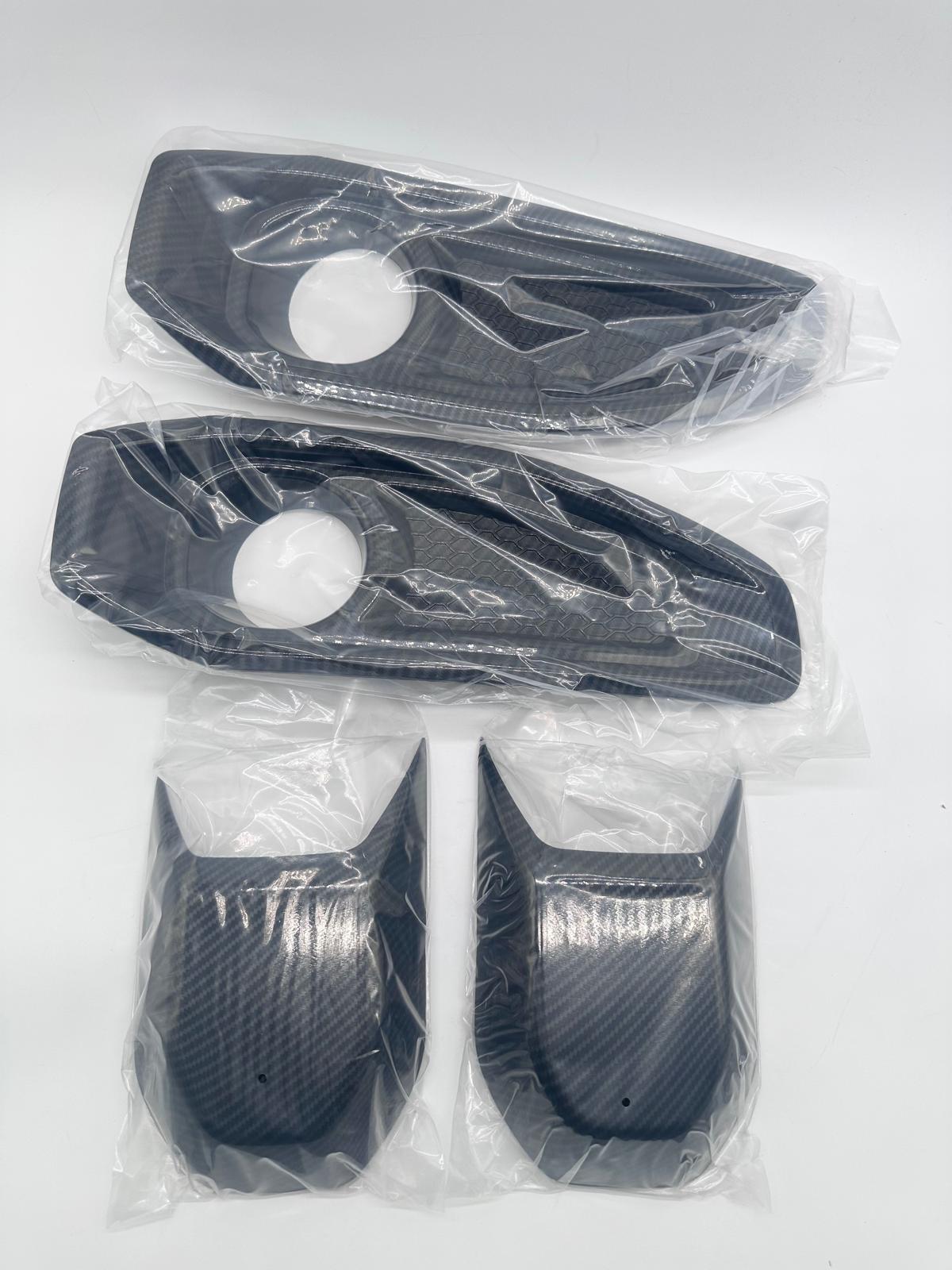 Front Fog Light Bumper Cover Trim for Jeep Wrangler JL/JLU & Gladiator JT 2018-2025 Carbon Fiber Style