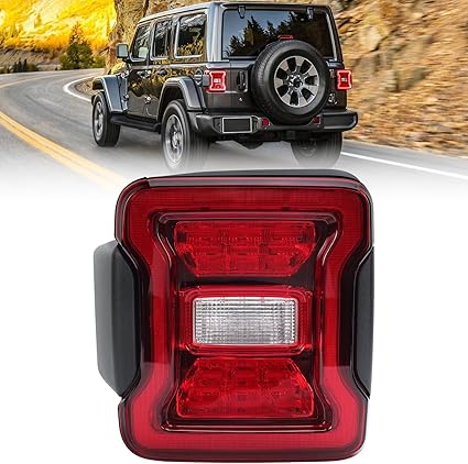 LED Tail Light Assembly Left Driver Side for Jeep Wrangler 2018-2023 w/o Blind Spot